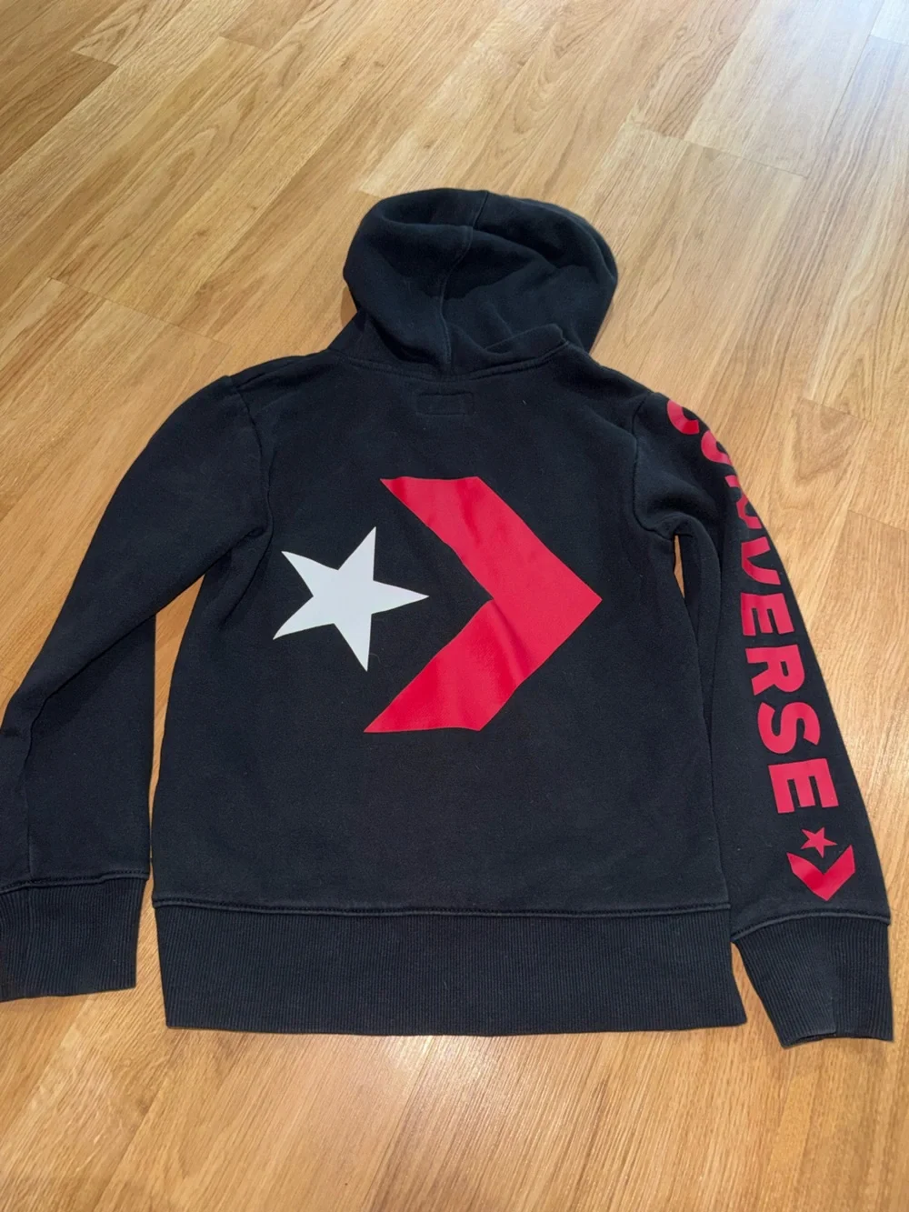 Converse Black Hoodie with Red Chevron & White Star Graphics